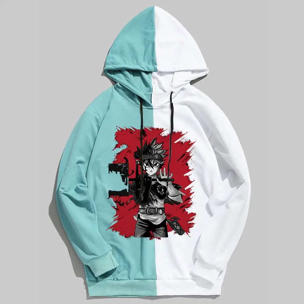 

Толстовки с рисунком черного клевера в стиле Харадзюку, свитшоты в стиле хип-хоп, пуловер с длинным рукавом, свободная уличная одежда с прин...