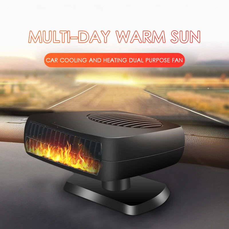 

12V 24V Black Car Heater 12V 24V Air Purifier Cooler Dryer Demister Defroster Portable Electric Heating Windscreen Defroster
