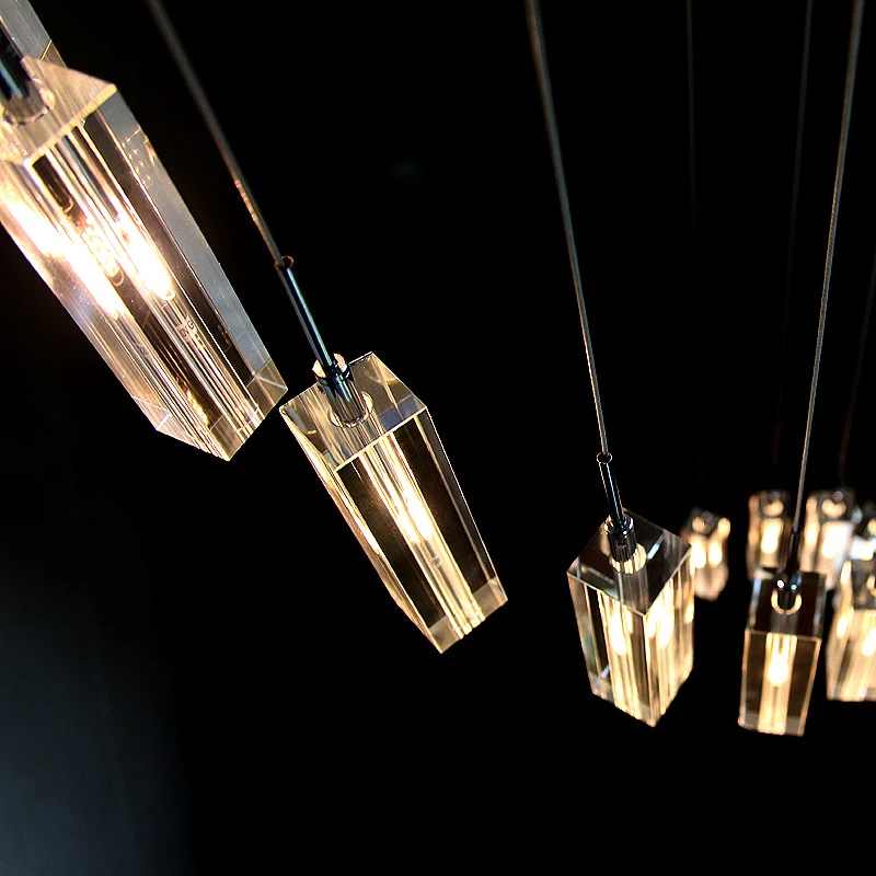 買取 Ledシャンデリア照明複数階段ランプ器具リビングルームロマンチックなhanglampパーティーはしごスパイラルシャンデリアライト