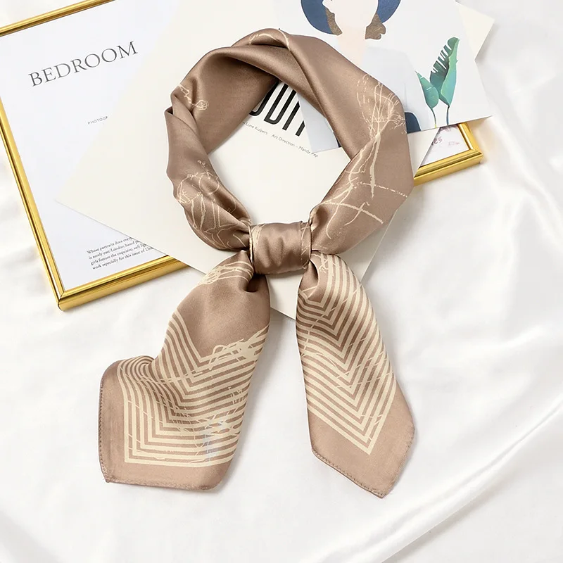 

Women Square Silk Scarf Abstract Painting Small Print Foulard Head Bandana Soft Neckwear NEW