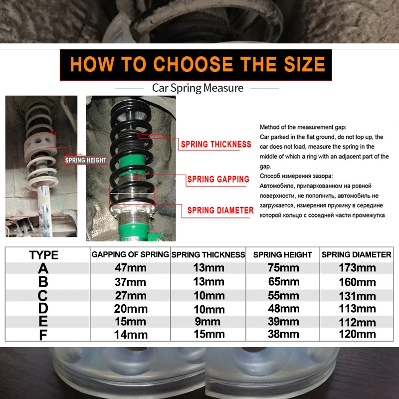 Тип B автомобильный амортизатор пружинный Бампер мощность ABCDEF Подушка буфера