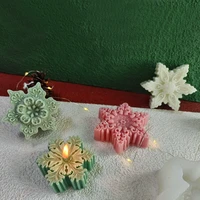 new christmas snowflakes silicone candle mold for diy handmade aromatherapy candle ornaments soap mould handicrafts making