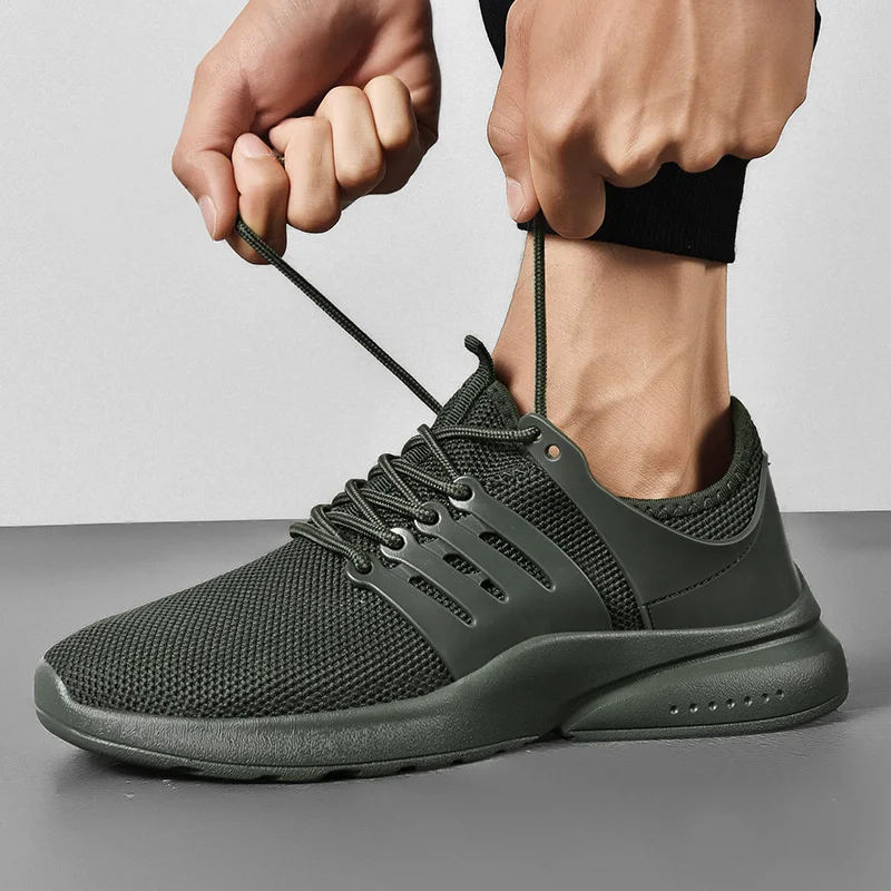 Мужские кроссовки для бега на шнуровке мужские легкие дышащие ходьбы фитнеса