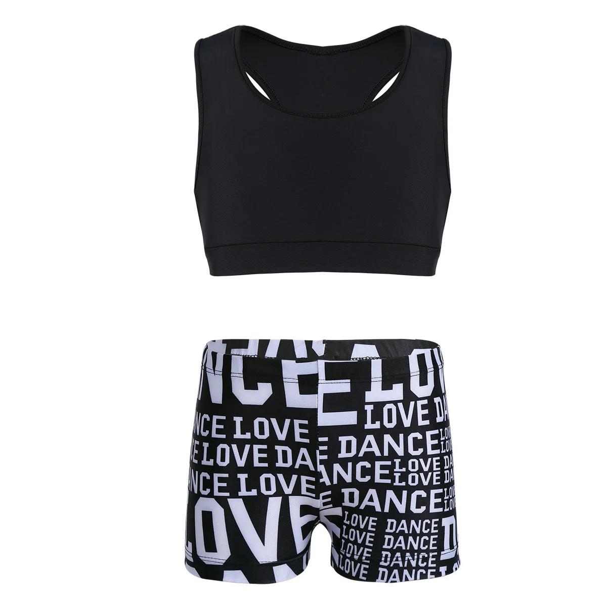 Детский гимнастический купальник для девочек танкини из двух предметов танцев