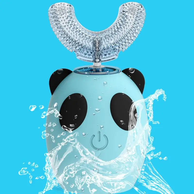 Мультяшная детская звуковая электрическая зубная щетка U образная силиконовая