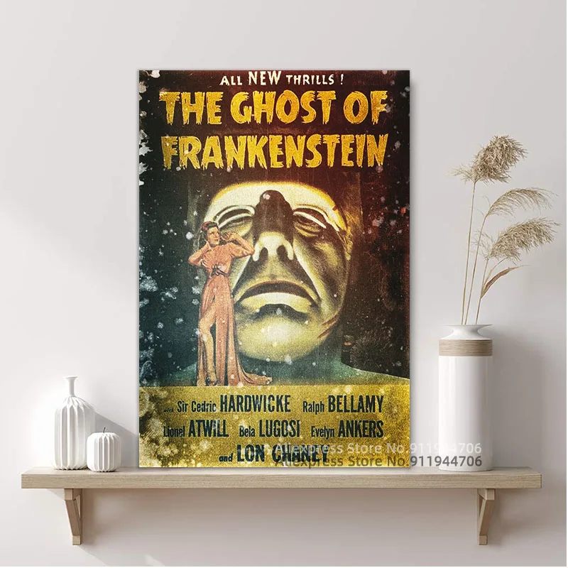 Фото Ретро призрак Франкенштейна винтажный кинопостер и принты настенная живопись на