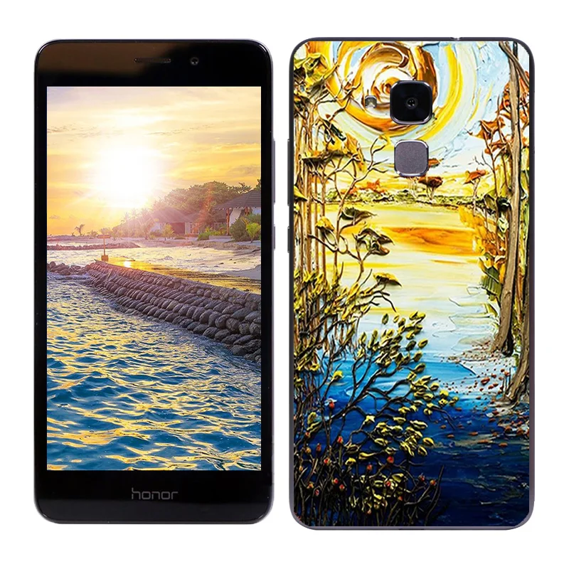 Чехлы для Huawei Honor 5C /Honor 7 Lite мягкий силиконовый чехол накладка с масляной росписью