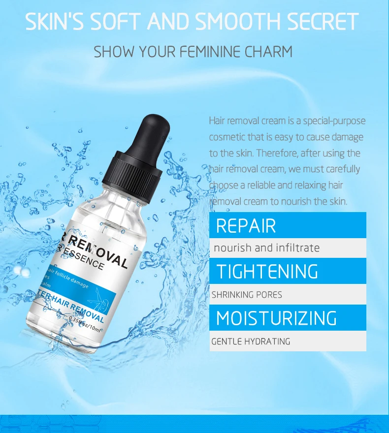 10 мл депиляция восстанавливающая эссенция жидкий ингибитор роста волос для тела