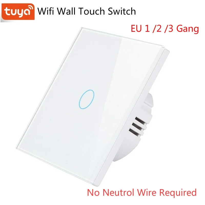 ЕС 1/2/3 банда Tuya Wifi смарт-переключатель с одним пожарным проводом без нейтрального