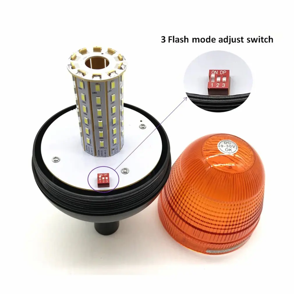 

60 Led Amber Police Motorcycle Forklift Strobe Warning Light Beacon Car Vehicle Emergency Flashing Light Safe Signal Lamp