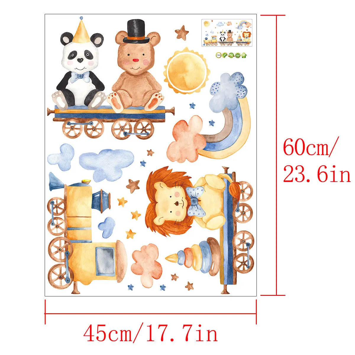 Креативная настенная наклейка со шлейфом и животными для гостиной спальни