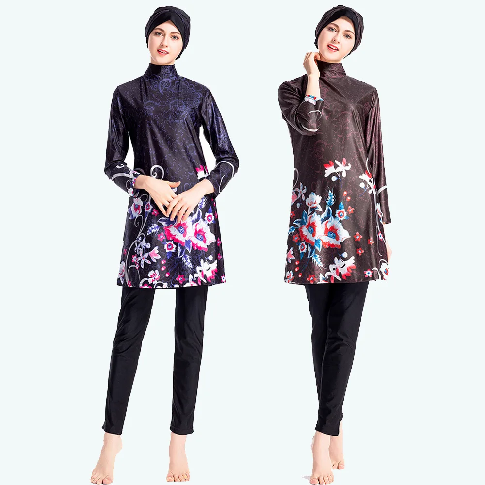 

Women's Arabian Muslim Swimwear Conservative Swimsuit Hui Nationality Female Full Coverage Islamic Hija Swimsuit Beachwear