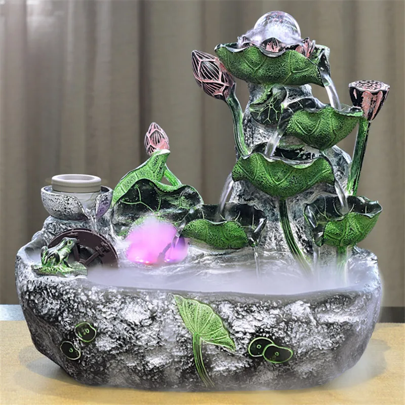 Фонтан с водой лотоса Rockery светодиодный светильник украшение в виде шара для