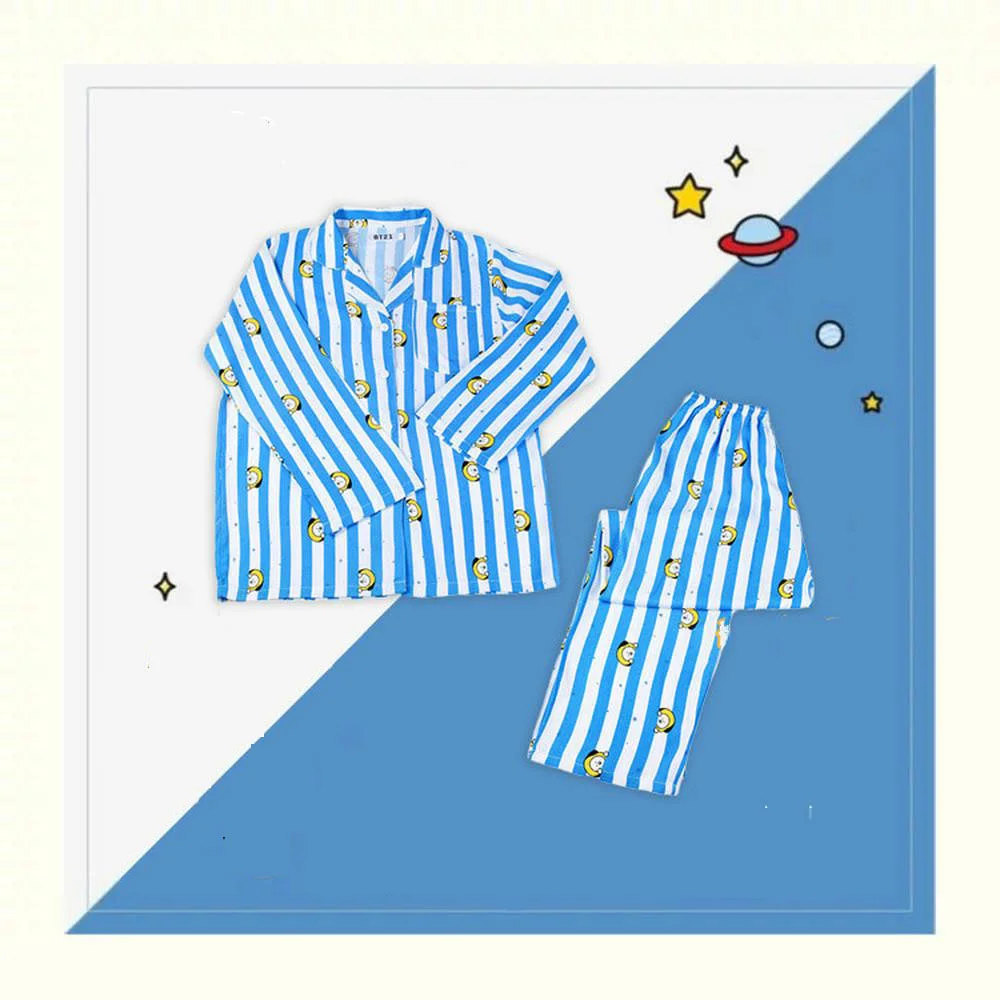 

Cartoon Sleepwear Pajamas Suit For Women Clothes Bedroom Set Winter Warm Long Sleeve Pajamas Lingerie Sleepwear