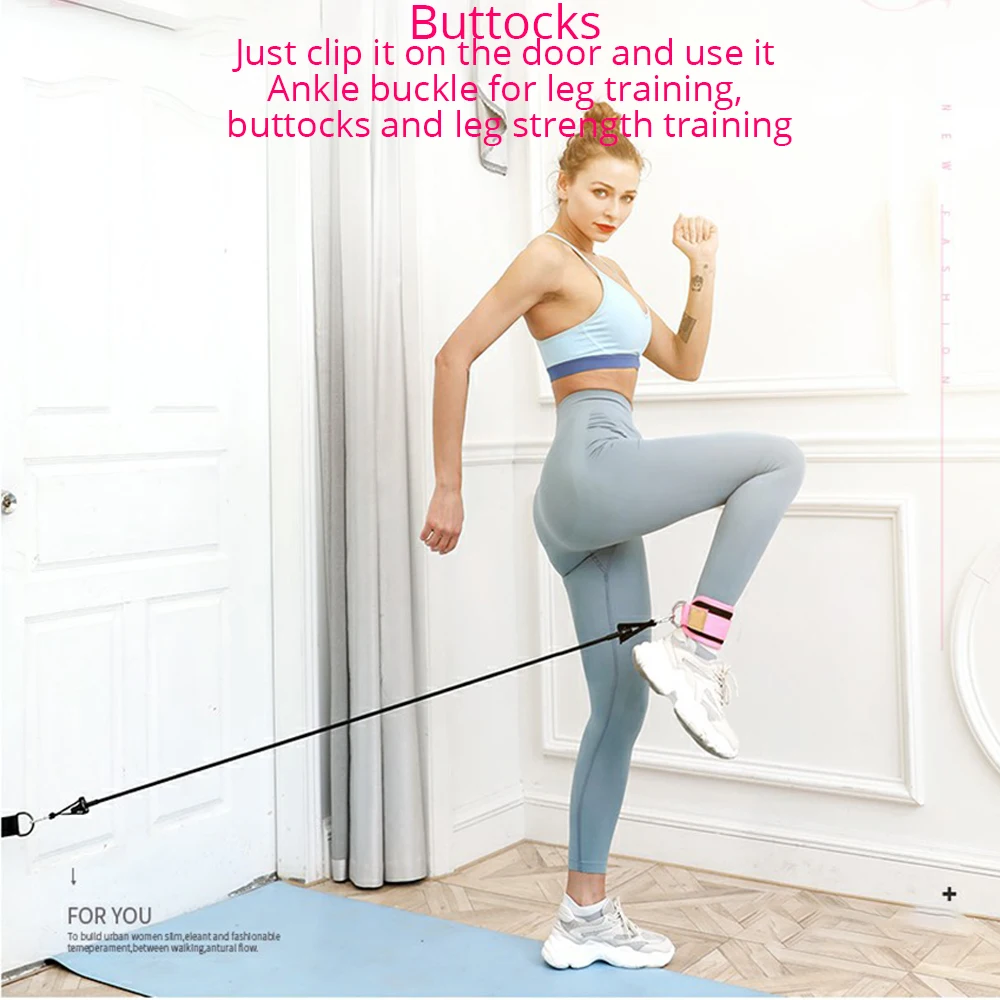 Ленты сопротивления с ремнями на лодыжках манжеты кабелем для прикрепления