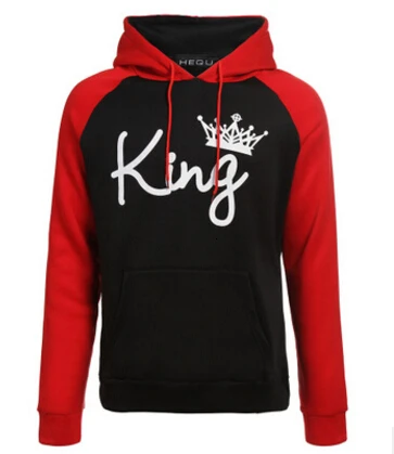 STYLE G KING Модная новинка, осенне-зимняя толстовка с капюшоном для пар, толстовка с принтом короля и королевы, толстовка с капюшоном и длинным рукавом с карманом для влюбленных - Цвет: STYLE G KING