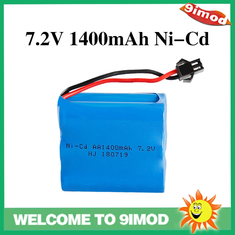 

Новинка 7,2 в вольт батарея 2 шт. 7,2 В 1400 мА/Ч Ni-Cd AA Аккумуляторная батарея перезаряжаемая для дистанционного управления электрические автомоб...