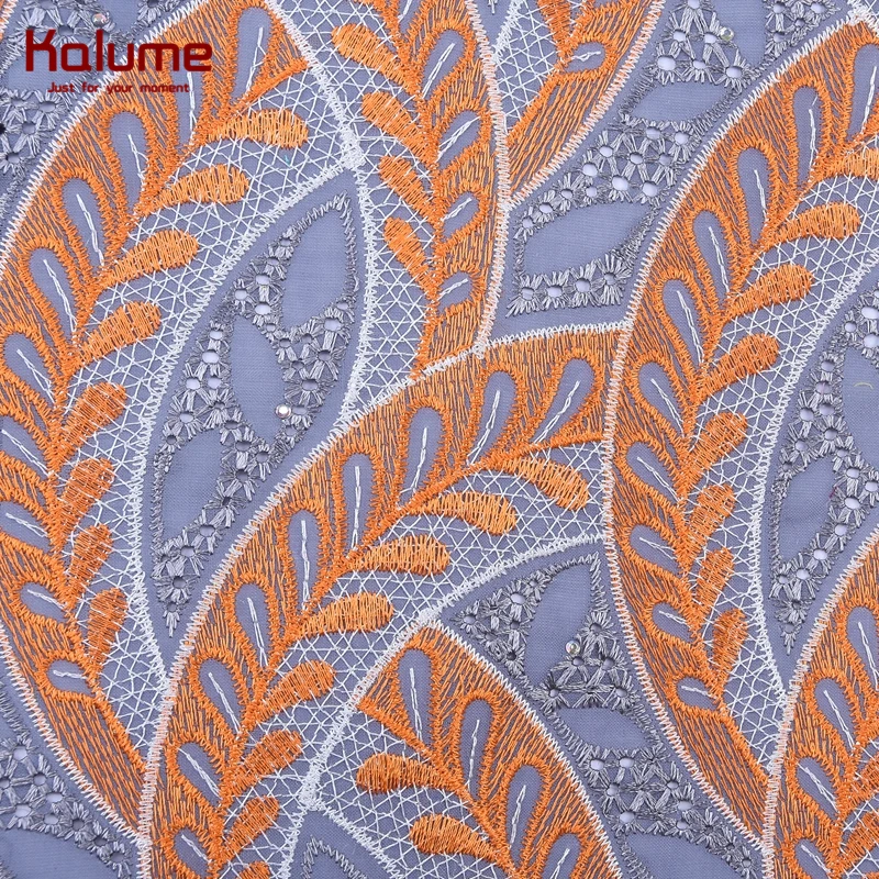 Kalume Хлопчатобумажная Ткань 5 ярдов африканская нигерийская вышивка швейцарская