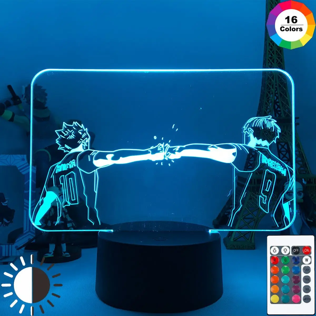 

Hinata Shoyo & kageyama tobio 3D LED Anime Lamp Manga Haikyu Sensor USB Night Light Kids Bedroom Bedside Table Decor Otaku Gift