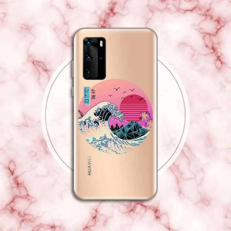 

cat Manga surf sushi japan Phone Case Transparent for Huawei P honor 8 10i 20 30 40 smart 2019
