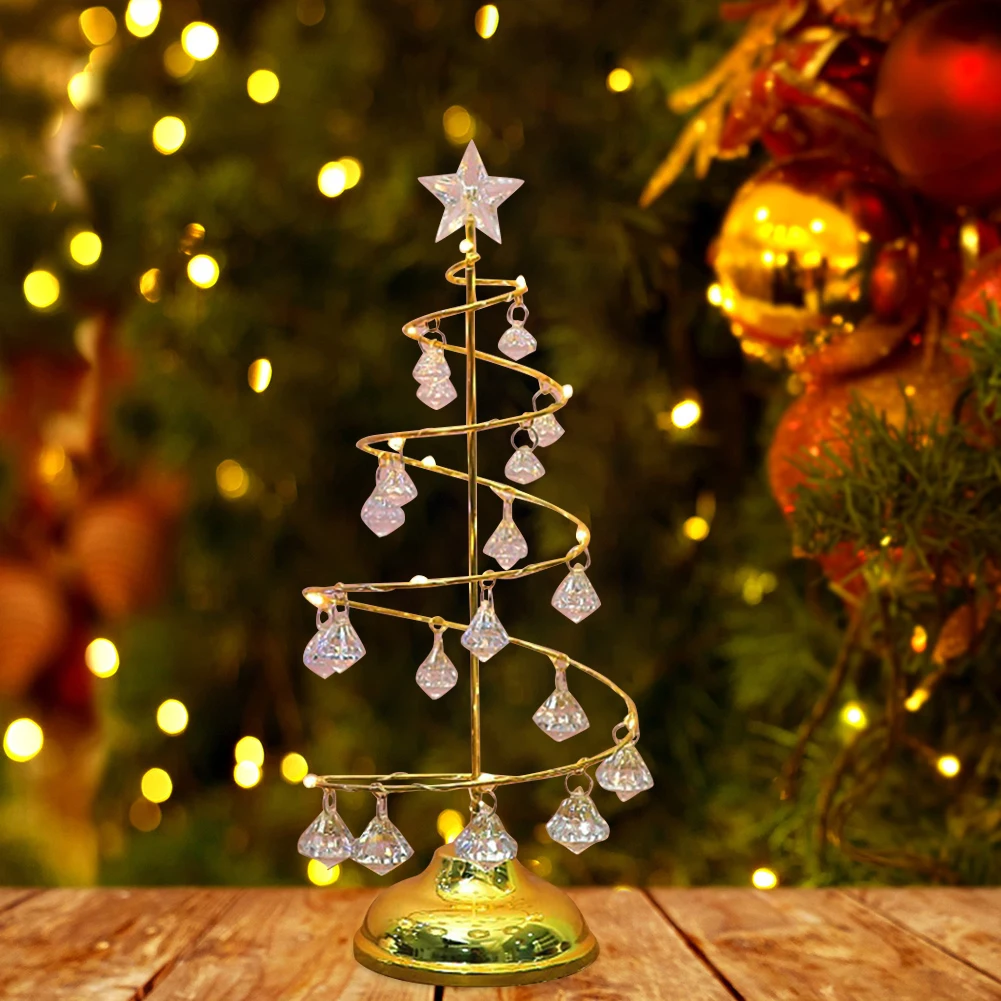 Christmas Tree Light Luminous Crystal Star Lantern Party Props Home Fireplace Decoration Supplies | Лампы и освещение