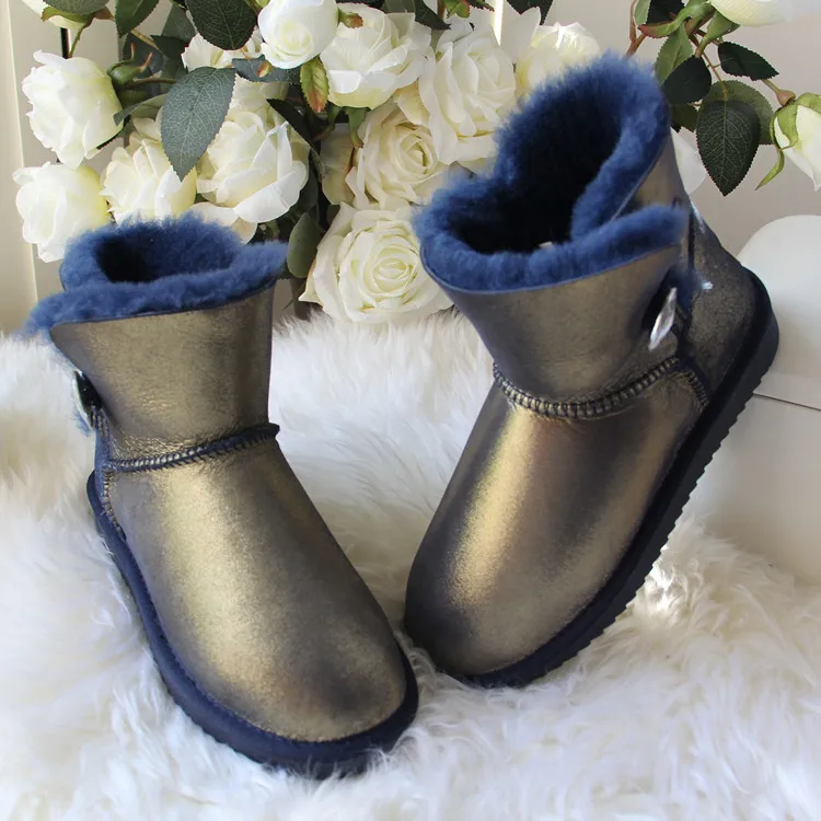 Новинка; зимние ботинки из натуральной овечьей кожи; натуральный мех; Botas Mujer; Коллекция года; Натуральная шерсть; теплые зимние ботинки; Модные женские ботильоны