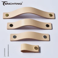 tenchtwo leather childrens furniture handle for cupboard wardrobe drawer door knob kitchen shoe cabinet pull nordic rural style