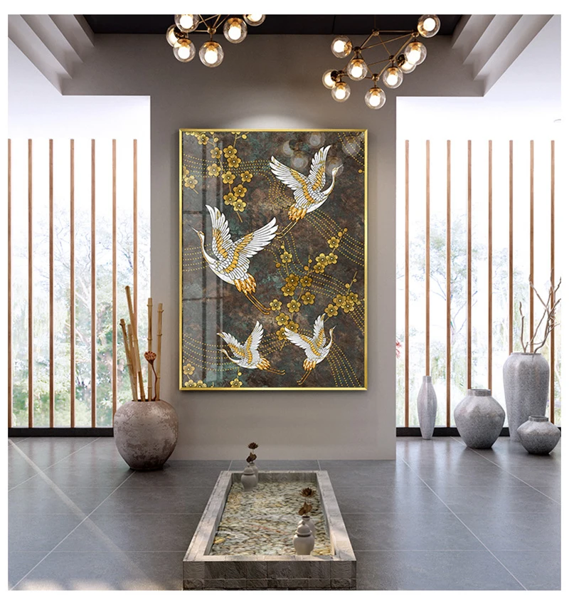 Декоративная Настенная картина в китайском и японском стиле настенный плакат с