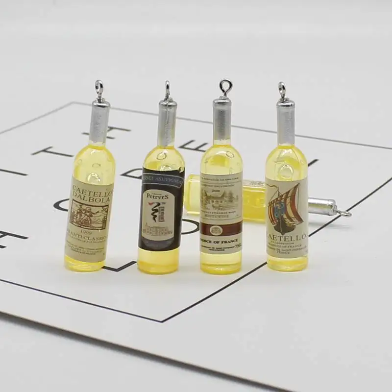 5 шт. имитация веселья красное вино коктейльное стекло кулон серьги брелок сделай