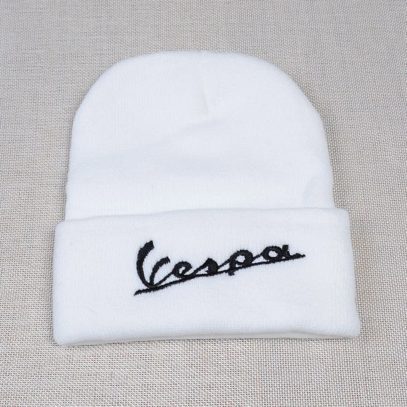 

2021NEW vintage design Knitted hat Funny Scooter Vespa letter embroideryt Fashion Knitted Winter cap Hip-hop Hat