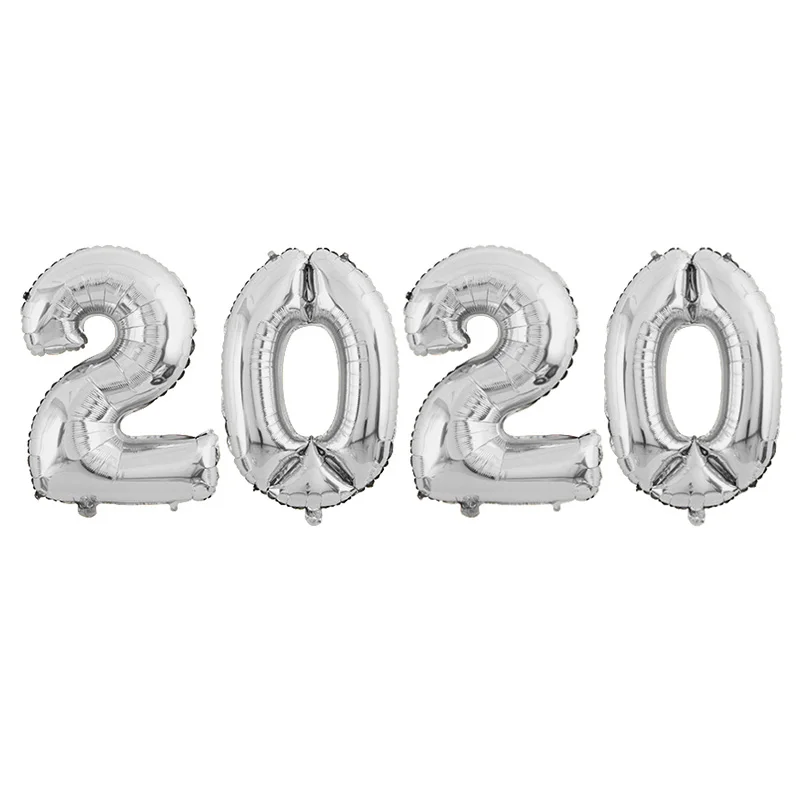 4 шт 16/30 дюймов розовое Золотое серебряное число 2020 новогодние гелиевые