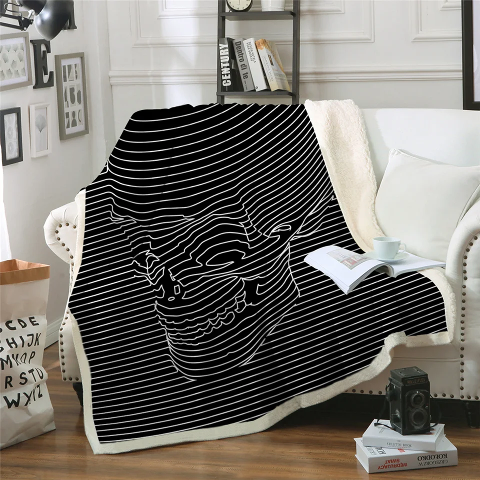 BeddingOutlet, сахарное одеяло с черепом для кроватей, цветочные розы, тонкое одеяло, модное покрывало, 130x150 см, Флисовое одеяло