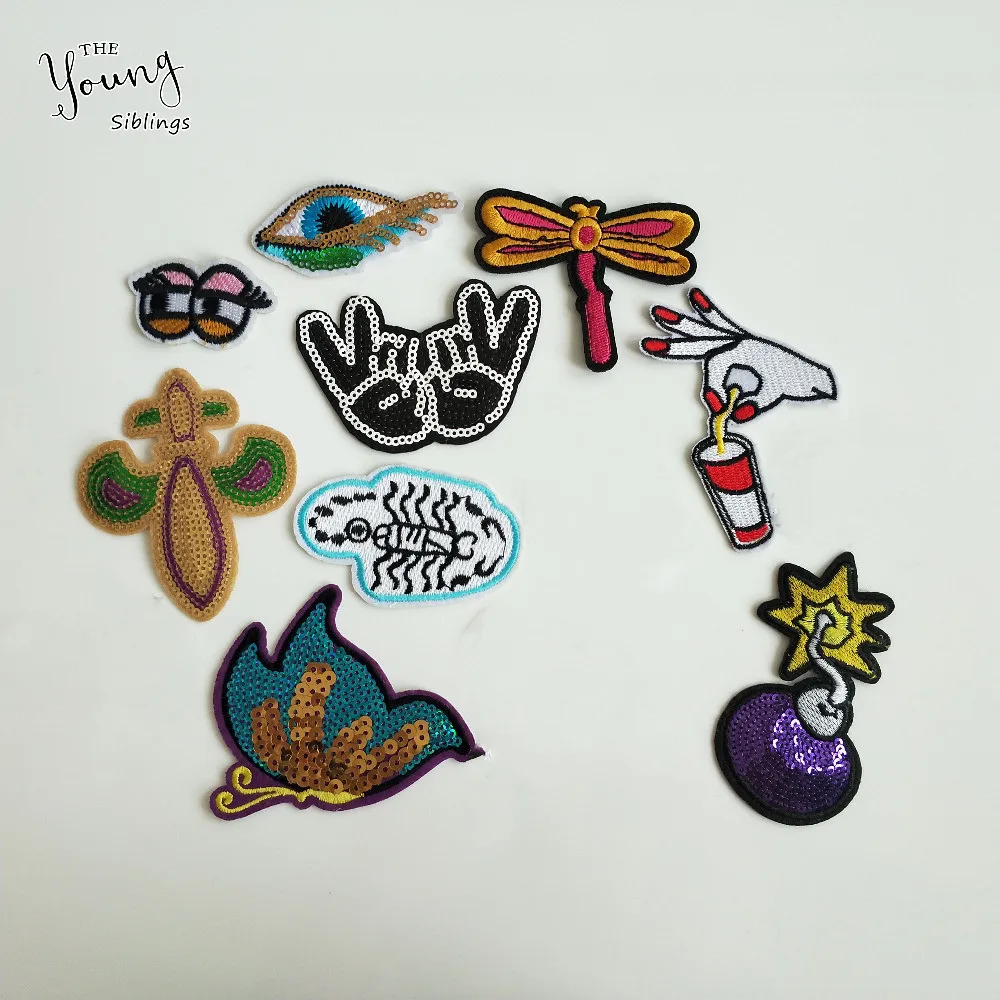 Мультфильм Железный На пластыри Краб Глаза наклейки вышивка значки ткань