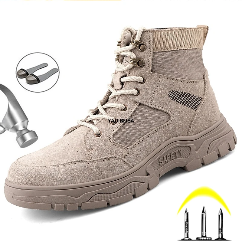 

Work Safety Boots Men Steel Toe Work Shoes Construction Anti-smashing Men Safety Shoes Male Security Boots Industrial Shoes Male