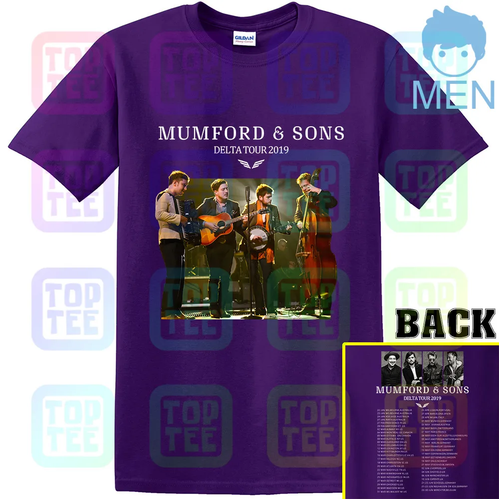 Фиолетовый Новинка; Лидер продаж; 8849-MUMFORD& SONS Delta Tour ; футболка; размеры S-3XL - Цвет: Фиолетовый