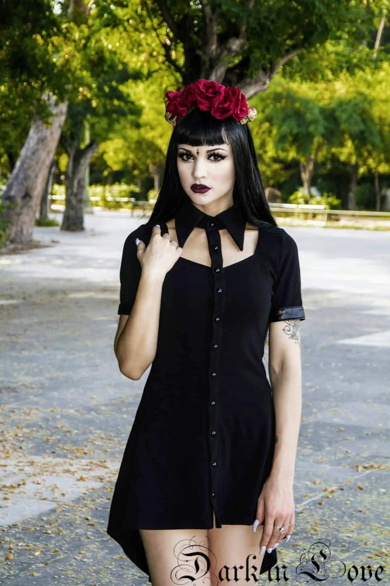 Женское Короткое платье из искусственной кожи Darkinlove черное Goth DW127|Женские платья|