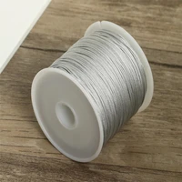 0 8mm silver nylon thread chinese knot macrame cord for bracelet braided string diy tassels beading shamballa thread 50 meters