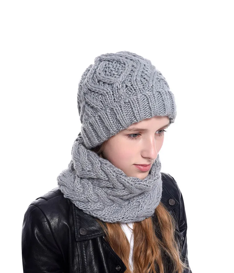 

2020 Winter Scarf Knitted Soft Wool Collar Solid Color Neck Warmer Shawl Wraps Warmer Crochet Women Scarves Female Scarves