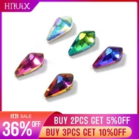hnuix 10pcs clear ab rhinestones for 3d nail art decorations arrow shape charm nails gems diy flat back strass nail art crystal