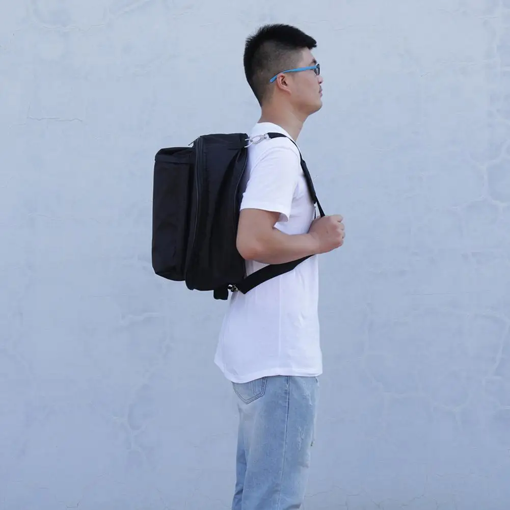 

14 Inch Compact Snare Drum Backpack Carlimba Bag Oxford Cloth Black Bag with Shoulder Strap Pockets Musical Instrument Accessory