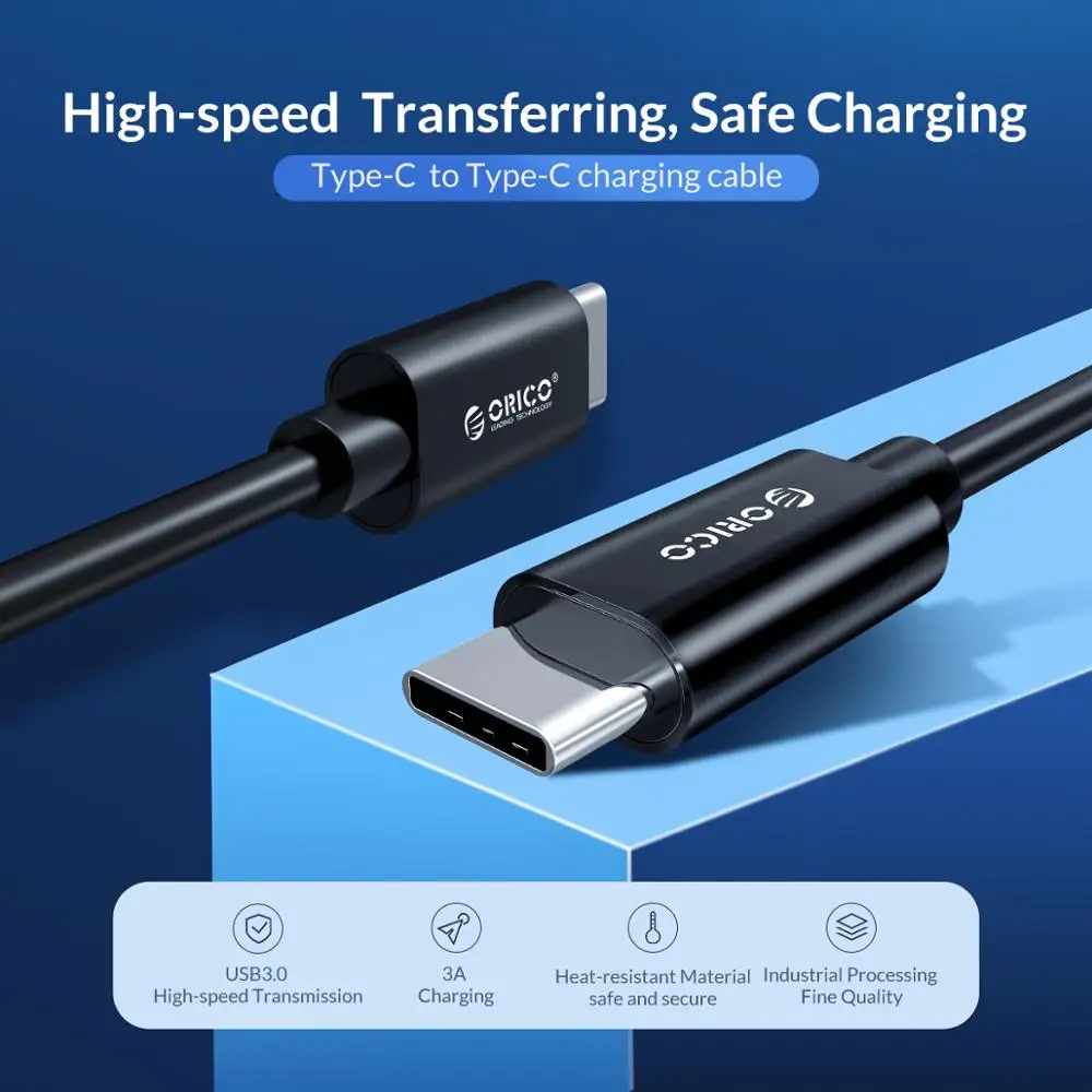 Orico кабель usb type C to для huawei mate 20 samsung Galaxy S9 QC3.0 3A Быстрая зарядка зарядного