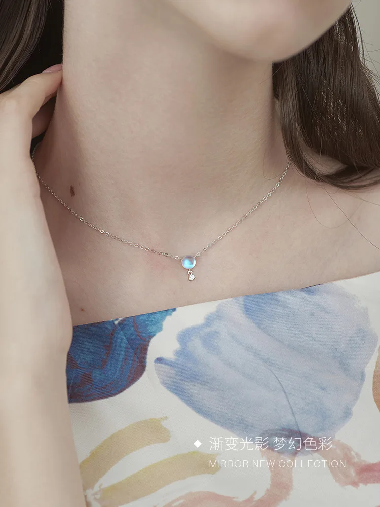 Ожерелье из стерлингового серебра S925 пробы с светящейся цепочкой ключицы для