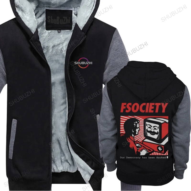 

Funny Mr Robot winter hoody Men Cotton FSociety hoodie F Society Hacker warm sweatshirt Tops Fashion Geek jacket Clothing Gift