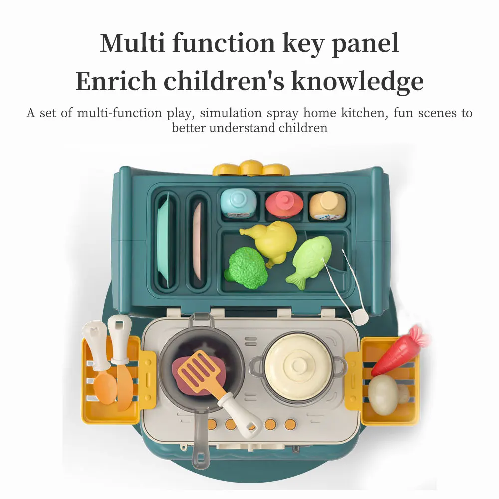 

Kids Kitchen Toys Simulation Cooking Spray Steam Cookware Pan Food Pretend Play Role Play House Educational Playing Toys Gift