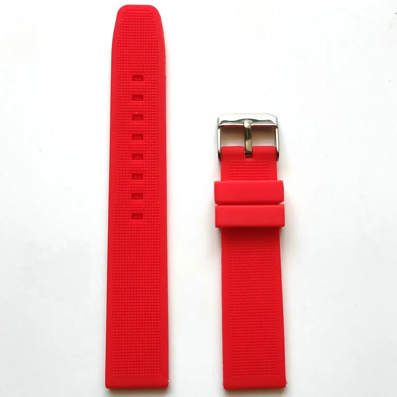 

20mm Silicone Rubber Watch Band Soft Fashion Strap for Casual Watch Thin Black White Red Blue
