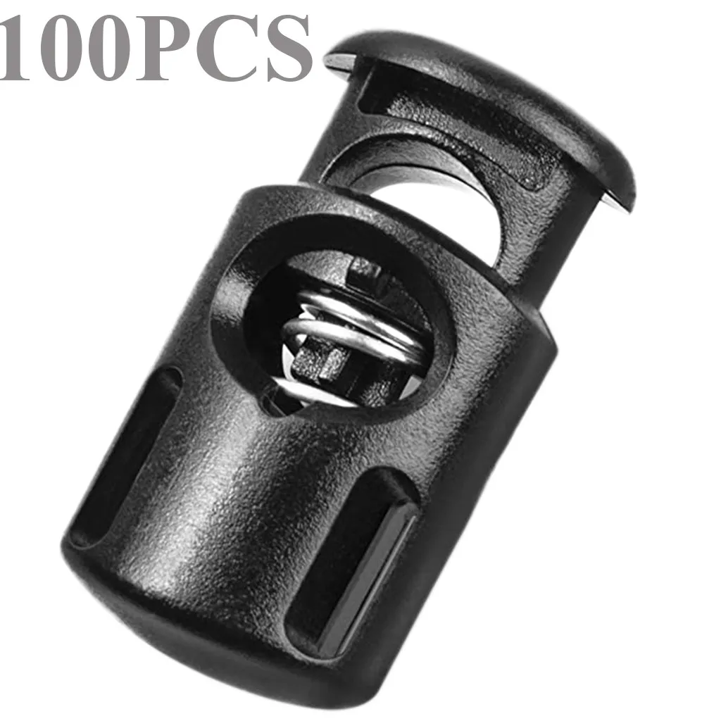 Замки для веревочного шнура 100 шт. зажим конца круглая форма стопор веревки
