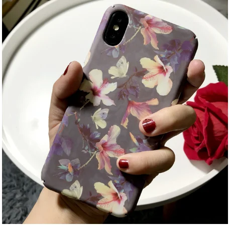10 GIMFUN Роскошный Ретро чехол для телефона с цветочным рисунком для Iphone 11 Pro Max жесткий пластиковый чехол для IPhone Xr X Xsmax 7 8 6 Plus - Цвет: 10
