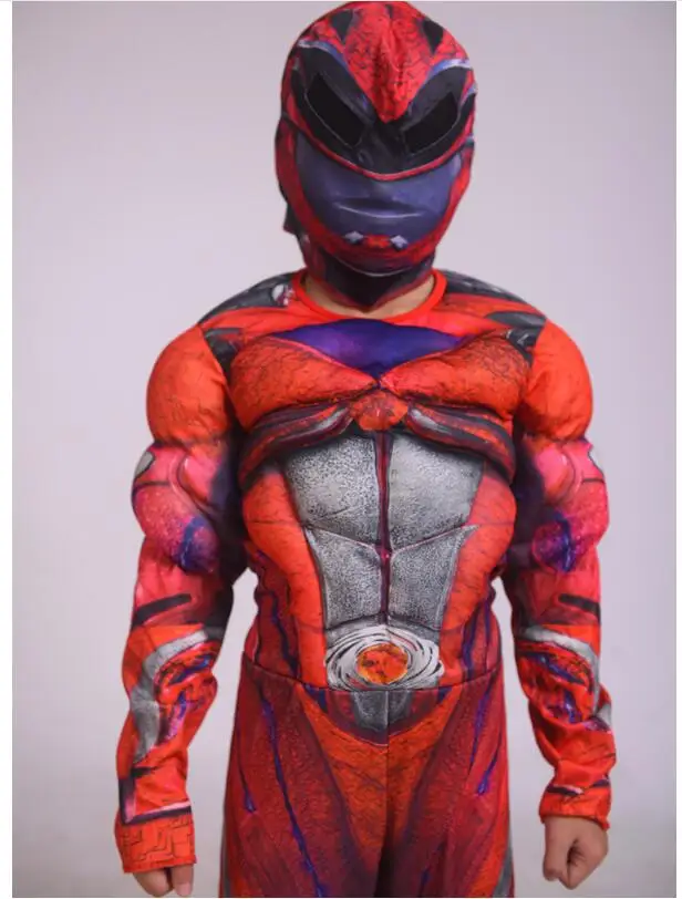 Детский костюм супергероя Power нагрудный комбинезон для Хэллоуина красный |