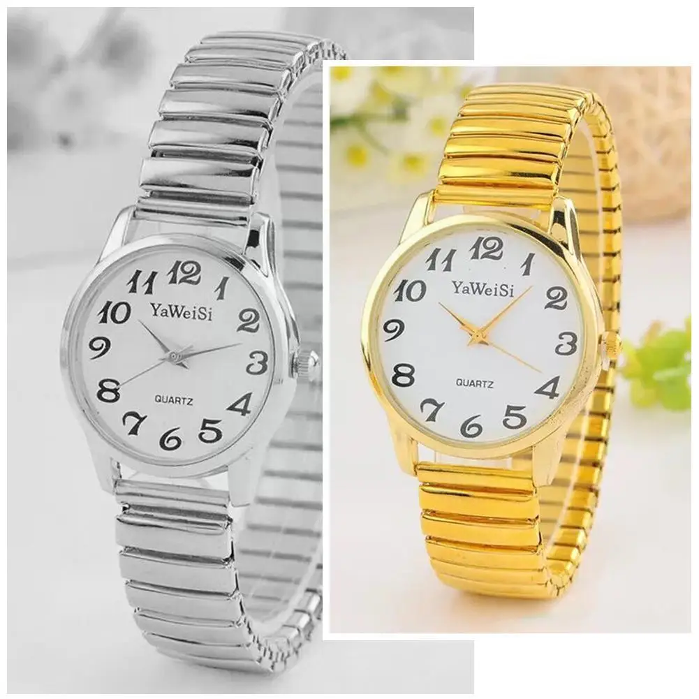 

Elastic Band Watch Quartz Watch Expandable Stretch Ladies Unisex Wrist Band Strap Gents Watches X7u5