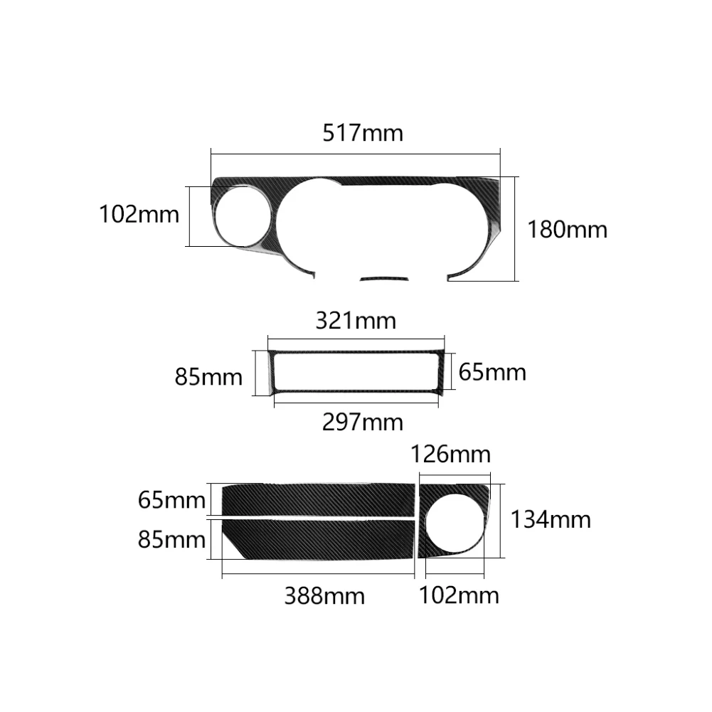 

6Pcs/Set Central Control Dashboard Interior Trim Cover for Ford Mustang 09-13